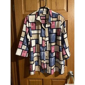 Preowned Women's Allison Daley, Multicolored, Size. 22w Vintage Blouse